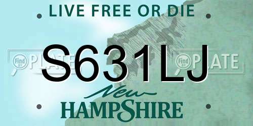 S631LJ New Hampshire License Plate
