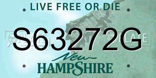 S63272G New Hampshire License Plate