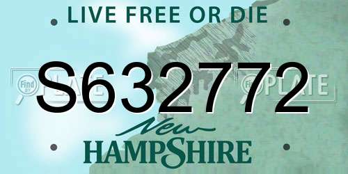 S632772 New Hampshire License Plate