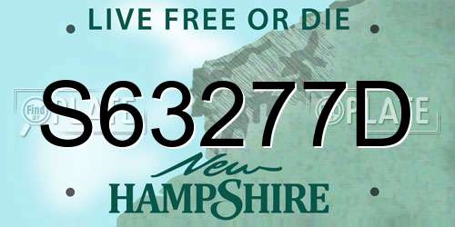 S63277D New Hampshire License Plate