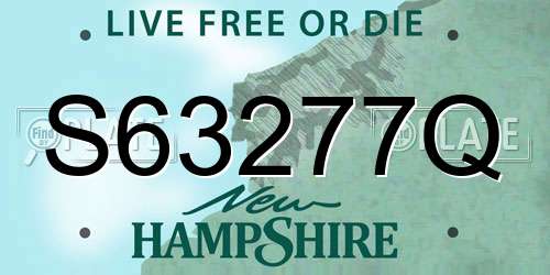 S63277Q New Hampshire License Plate