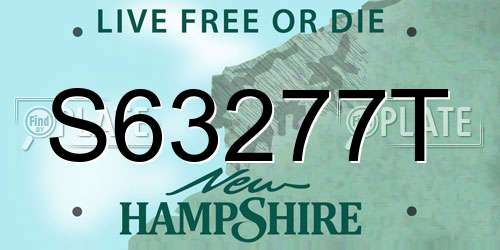 S63277T New Hampshire License Plate