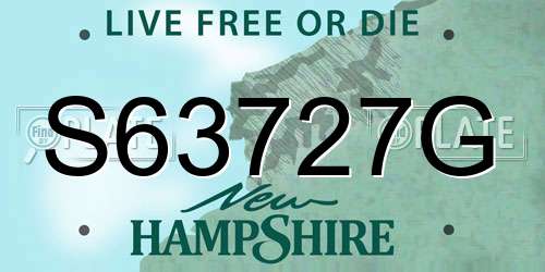 S63727G New Hampshire License Plate