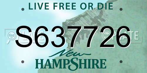 S637726 New Hampshire License Plate