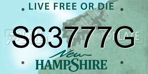 S63777G New Hampshire License Plate