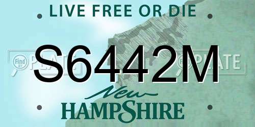 S6442M New Hampshire License Plate