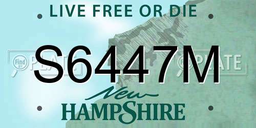 S6447M New Hampshire License Plate