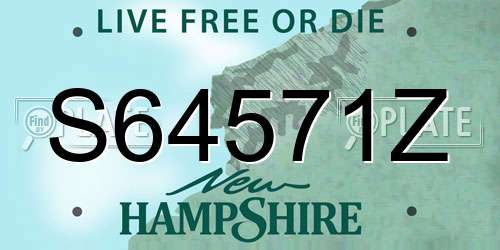 S64571Z New Hampshire License Plate