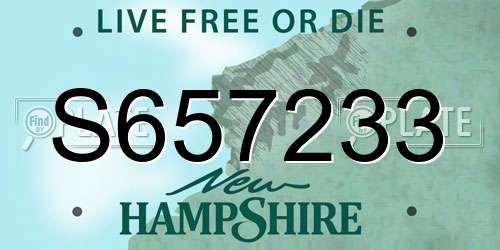S657233 New Hampshire License Plate