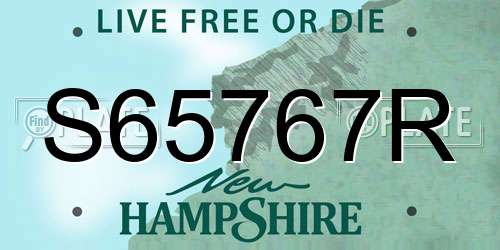 S65767R New Hampshire License Plate