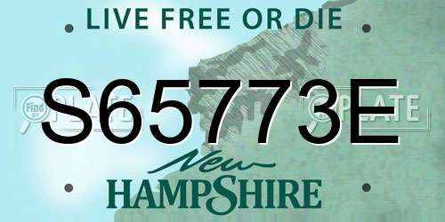 S65773E New Hampshire License Plate
