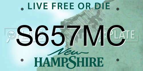 S657MC New Hampshire License Plate