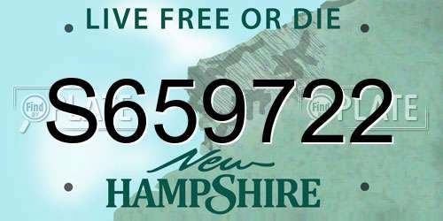 S659722 New Hampshire License Plate