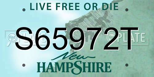 S65972T New Hampshire License Plate