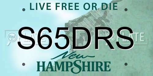 S65DRS New Hampshire License Plate