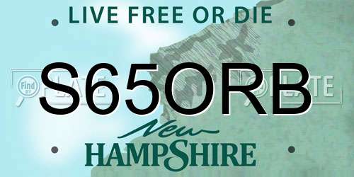 S65ORB New Hampshire License Plate