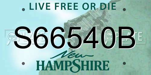 S66540B New Hampshire License Plate