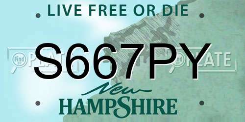 S667PY New Hampshire License Plate