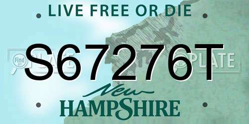 S67276T New Hampshire License Plate