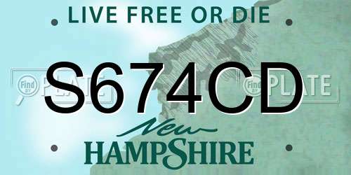 S674CD New Hampshire License Plate