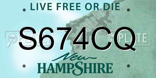 S674CQ New Hampshire License Plate