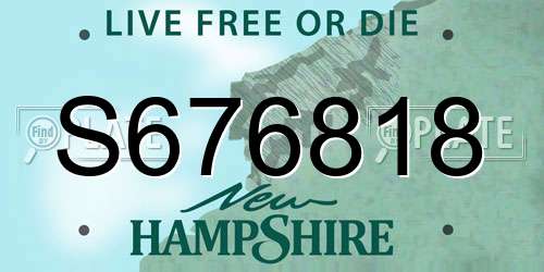 S676818 New Hampshire License Plate