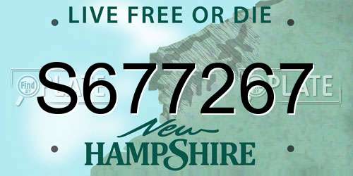 S677267 New Hampshire License Plate