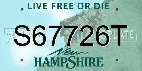 S67726T New Hampshire License Plate