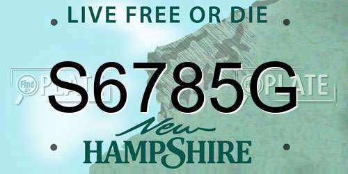 S6785G New Hampshire License Plate