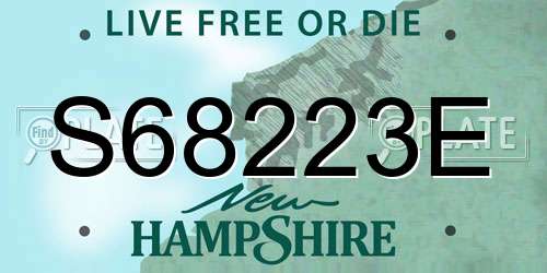 S68223E New Hampshire License Plate