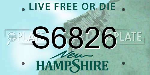 S6826 New Hampshire License Plate