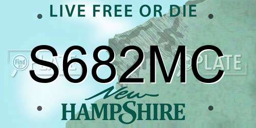 S682MC New Hampshire License Plate