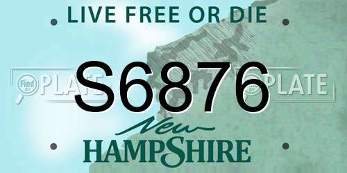 S6876 New Hampshire License Plate
