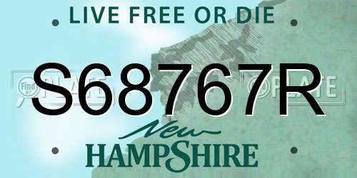 S68767R New Hampshire License Plate