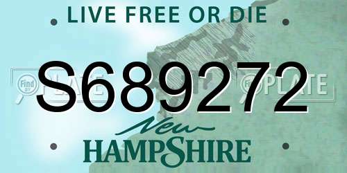 S689272 New Hampshire License Plate