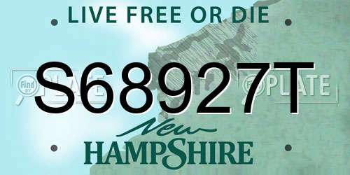 S68927T New Hampshire License Plate
