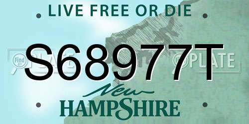 S68977T New Hampshire License Plate