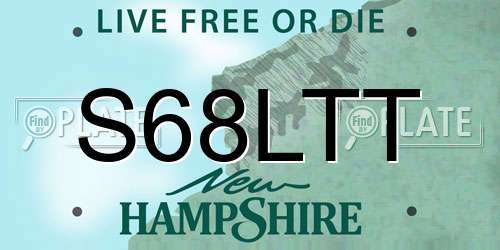S68LTT New Hampshire License Plate