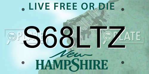 S68LTZ New Hampshire License Plate