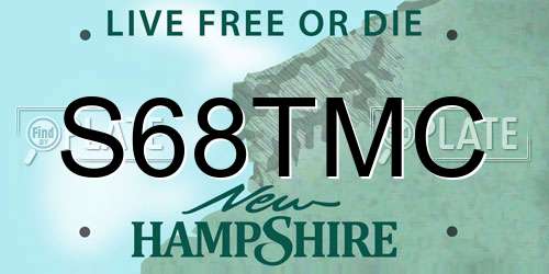 S68TMC New Hampshire License Plate