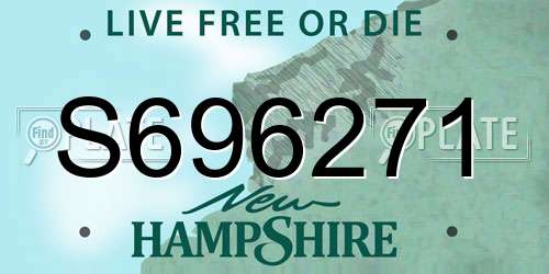 S696271 New Hampshire License Plate