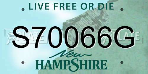 S70066G New Hampshire License Plate