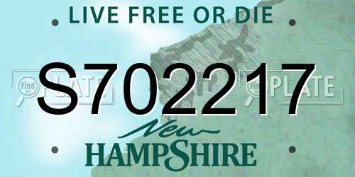 S702217 New Hampshire License Plate