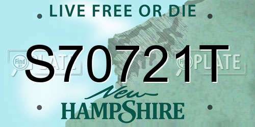 S70721T New Hampshire License Plate