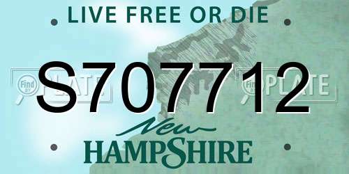 S707712 New Hampshire License Plate