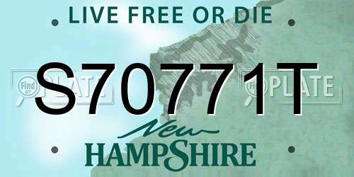 S70771T New Hampshire License Plate