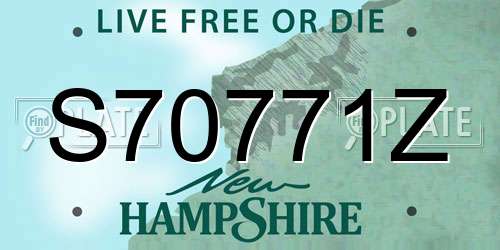 S70771Z New Hampshire License Plate
