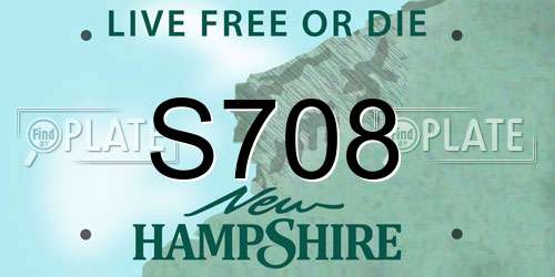S708 New Hampshire License Plate
