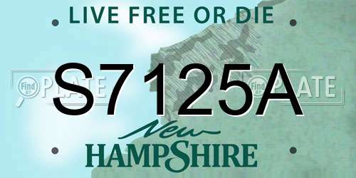 S7125A New Hampshire License Plate