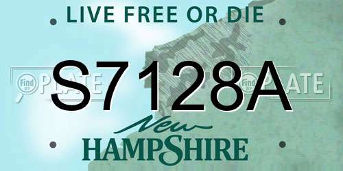 S7128A New Hampshire License Plate
